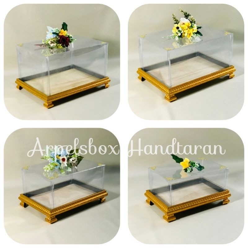 

kotak seserahan box hantaran pernikahan bahan frame fiber GOLD 1Set isi4 (XL,L,M,S)+mika siku | tinggi frame 3CM