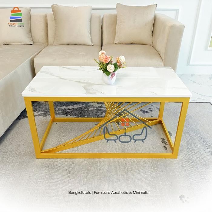 Meja Tamu Jari Jari Zaskia Minimalis Mewah/Meja Ruang Tamu Minimalis /Meja Tamu Aesthetic/Meja Sofa 