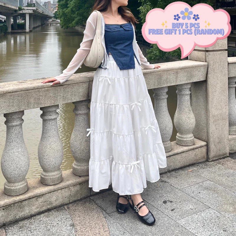 Promo GFS SR PEONY SKIRT RIBBON READY STOK