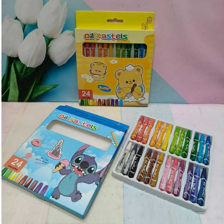 

CRAYON 24 warna FANCY karakter lucu/krayon murah/oil pastels KUROMI CINAMOROLL LABUBU