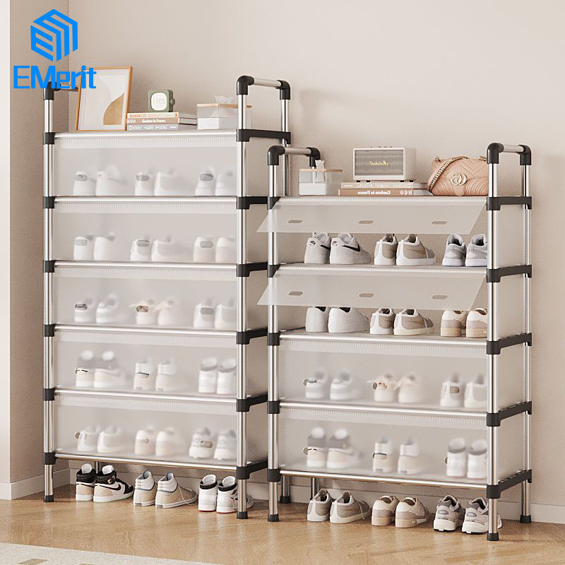 SIRAMPING   Rak Sepatu Tertutup Tahan Debu 3-7 Susun Rak Sepatu Stainless Kuat Tebal Kokoh Rak Sepat