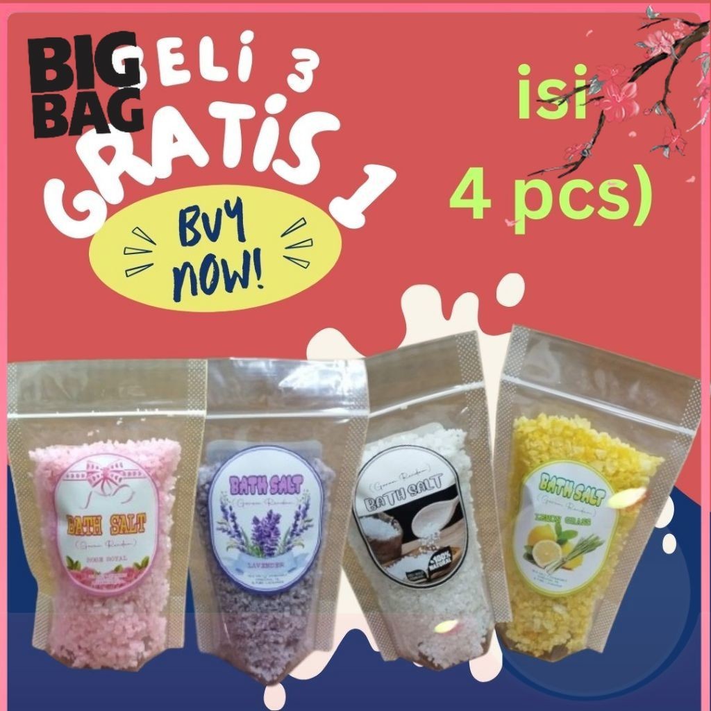 

[BigBag] [isi 4pc] FLORAL BATH SALT 100gr