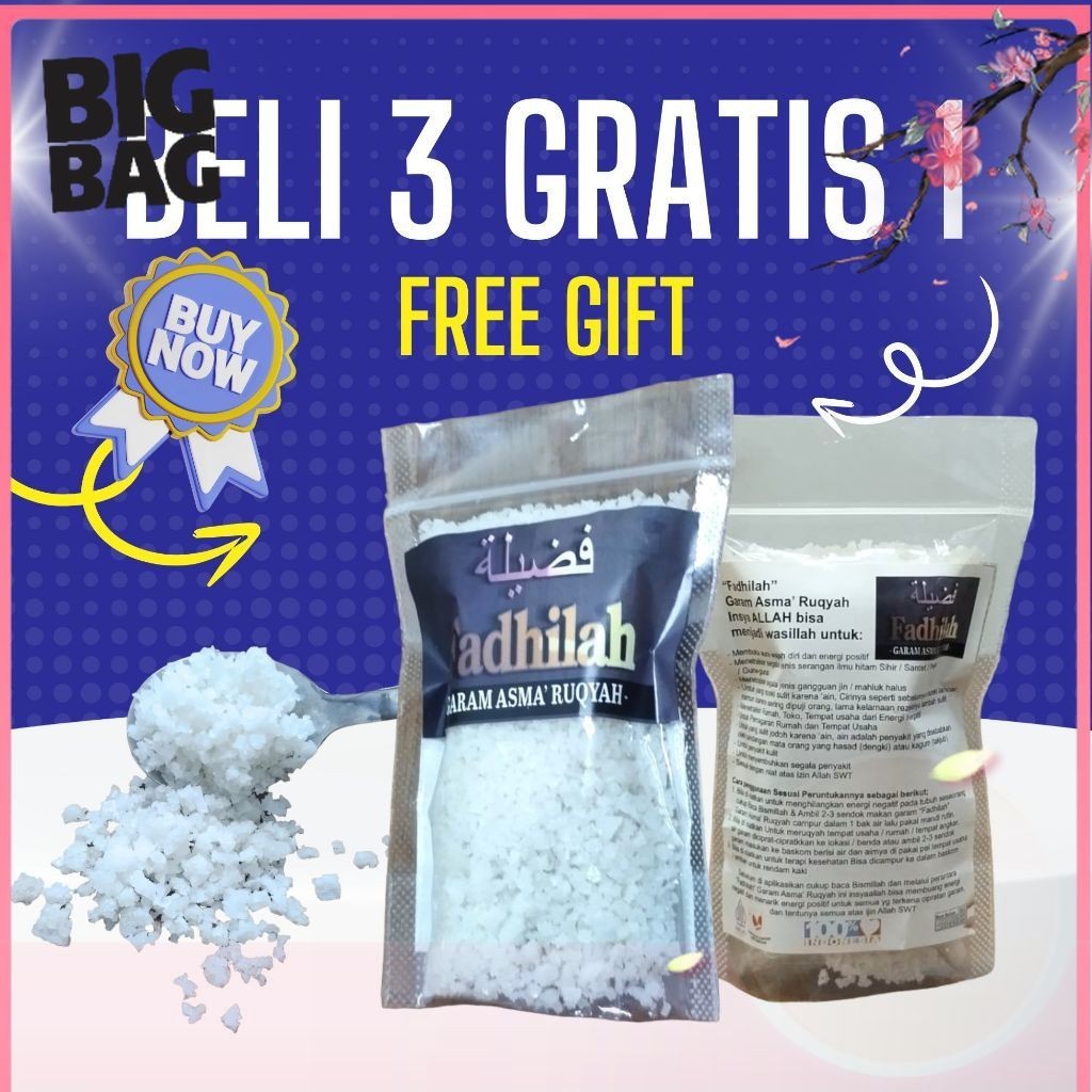 

[BigBag] Garam Ruqyah Fadhilah Asma untuk pelarisan usaha, menarik energi positif, dan kelancaran jodoh