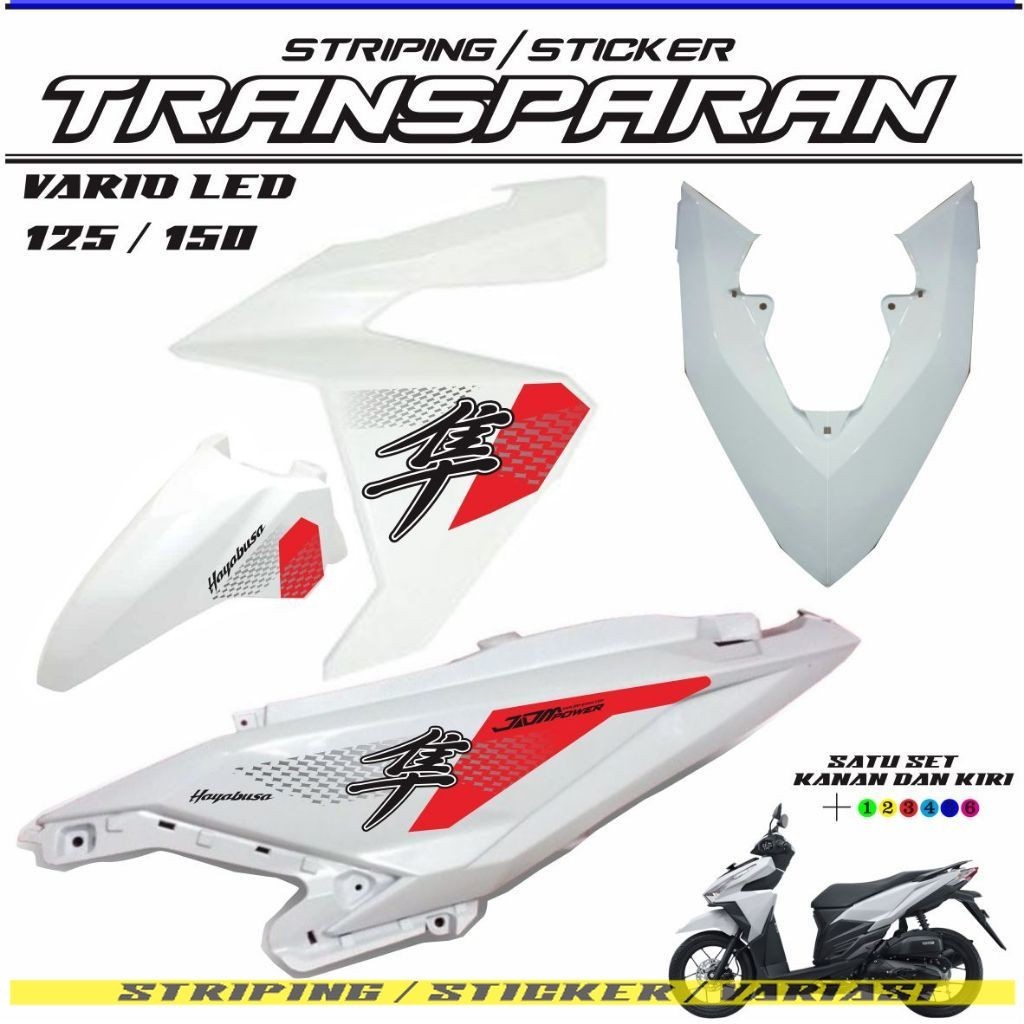 COD / STRIPING STIKER TRANSPARAN VARIO  125/150 LED OLD HAYABUSA CUSTOM STRIPING MOTOR