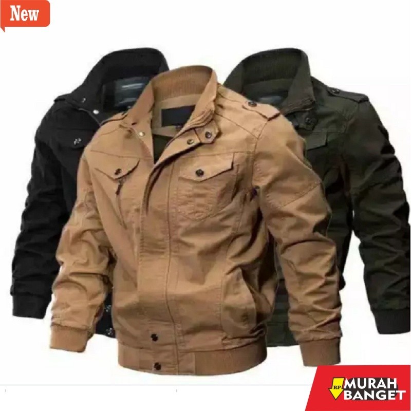 jaket kulit pria garut JAKET PRIA MILITARY ARMY PILOT BOMBER CLASSIC  NEWTAB JUSTINE / JAKET TENTARA