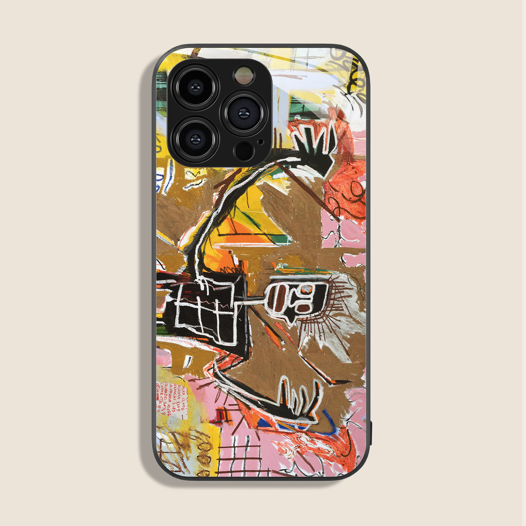 CH206 Abstrak Case Hp Pelindung iPhone 15 14 Pro 13 12 Mini 11 Xs Max Xr 6 7 8 Plus Basquiat