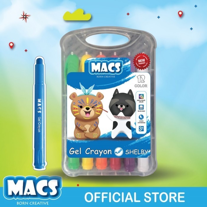 

Gel Crayon MACS Non Toxic | face painting - Macs 12 warna