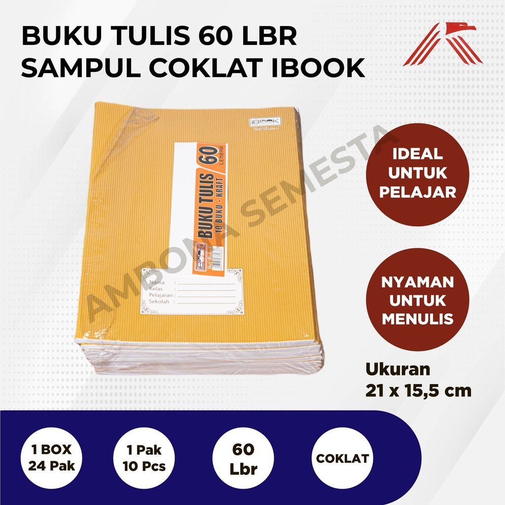 

Buku Tulis Kraft IBook isi 60Lbr @10 Pcs