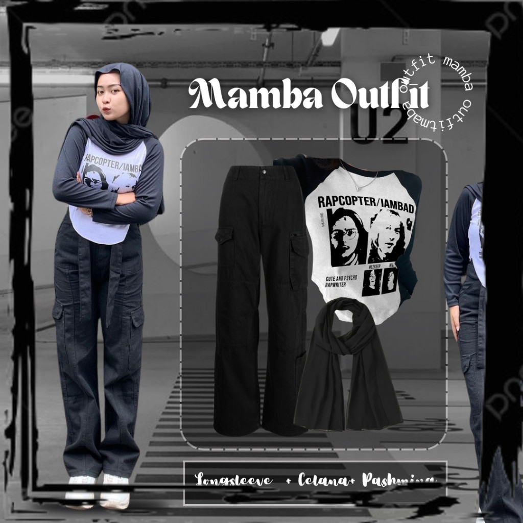 Outfit cewek mamba| Mamba outfit set|Outfit set korean style|Oneset wanita kekinian|Outfit set kekin