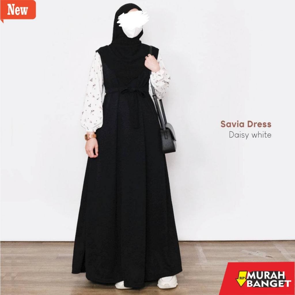 dress wanita kekinian Mininos Savia Dress | Setelan Gamis Foxy Remaja Muslimah Outer Baju Panjang