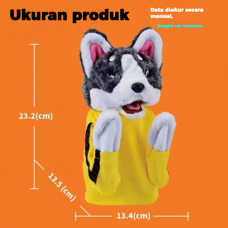 Boneka Lucu Husky/Boneka Sarung Tangan Interaktif Ganda/Online Merah Vokal Anjing Tinju/Pertempuran 