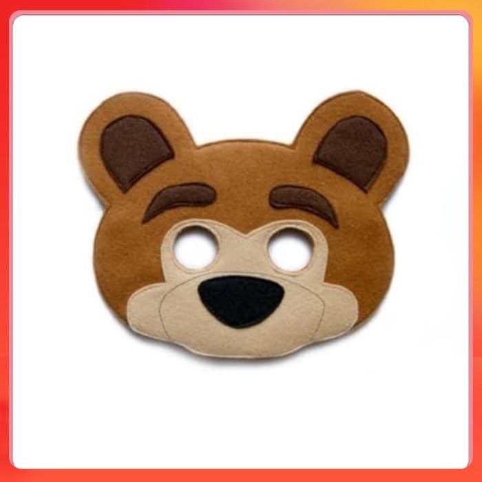 Hewan Beruang Marsha Bear Felt Mask Kostum Menari Pentas Anak