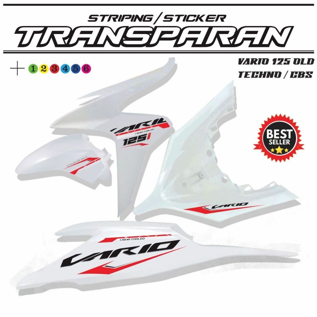 variasi list STIKER TRANAFARAN LIST VARIO OLD 125 / TECHNO / vario CBS / STRIPING STIKER