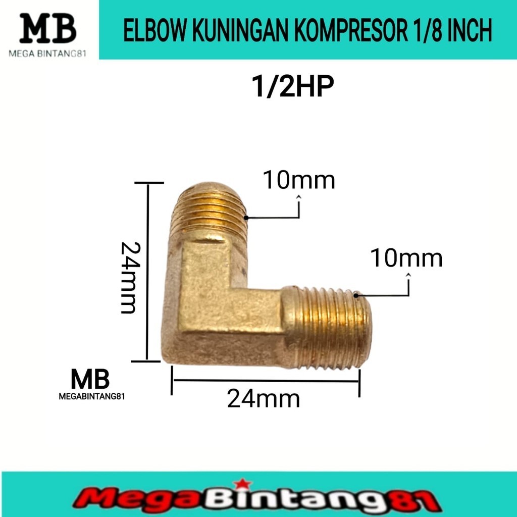 Ebow Fitting Knee drat luar 1/8 inch Elbow drat luar 1/8 inch kuningan