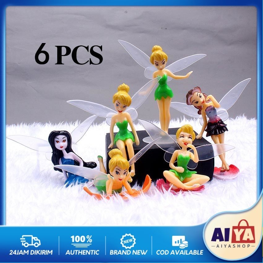 Action Figure Tinkerbell Isi 6 Pcs Miniatur Mainan Aksesoris Kue Topper Kue Cake Tinkerbell / Hiasan