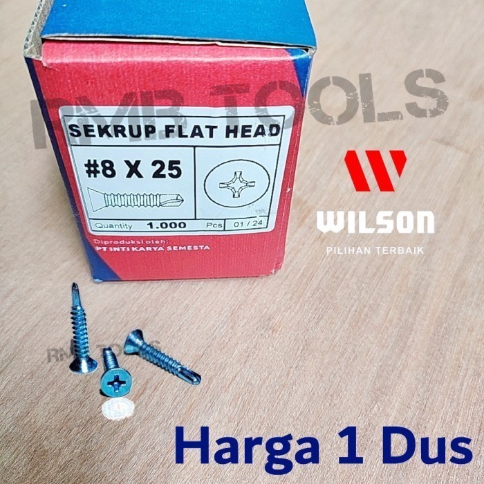 x1Dus Sekrup Roofing SDS FH 8x25 Wilson / Baut Skrup Baja Ringan FH 8