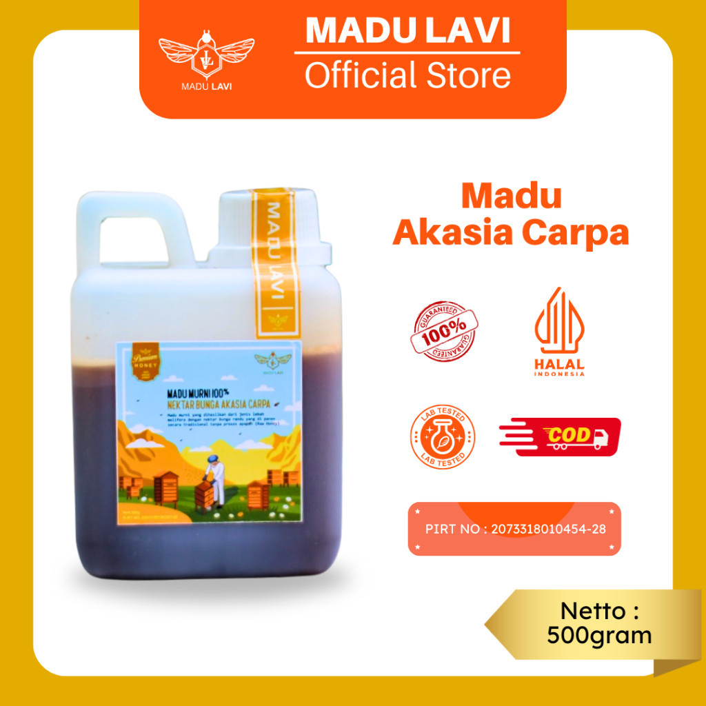 

Cv. Madu Akasia Madu Lavi Murni Asli 500gr Grade A Nektar Akasia 100% Alami Pure Natural Raw Honey