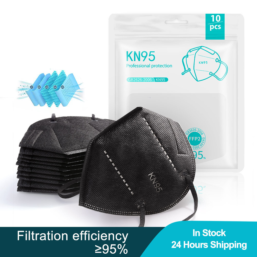 1-100PCS KN95 Mascarillas FFP2 reutilizable 5 Layers Filter Protective 95% PM2.5  Approved Hygienic 