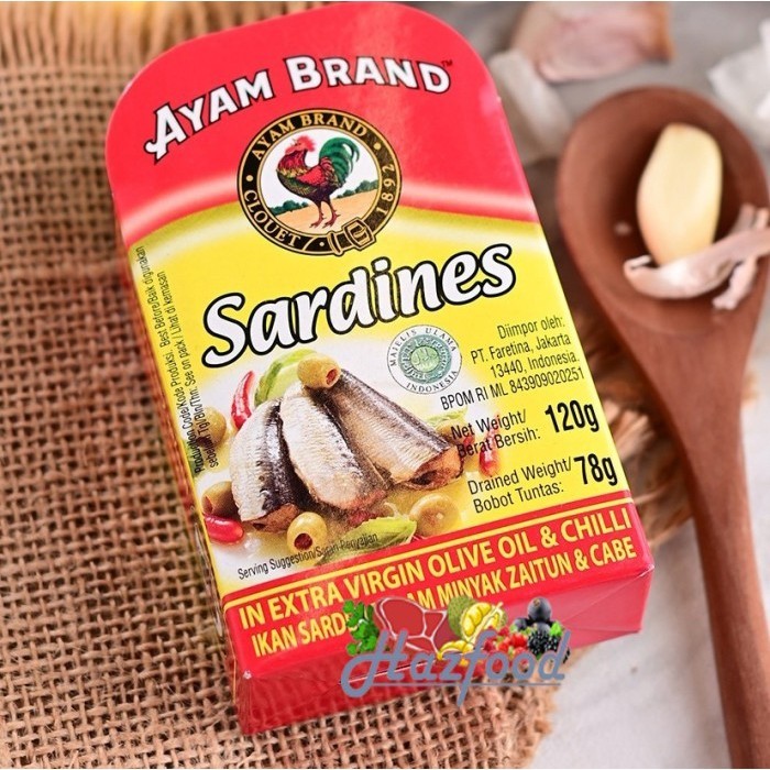 

Ayam Brand Sarden Kaleng Extra Virgin Olive Oil Pedas 120 Gram
