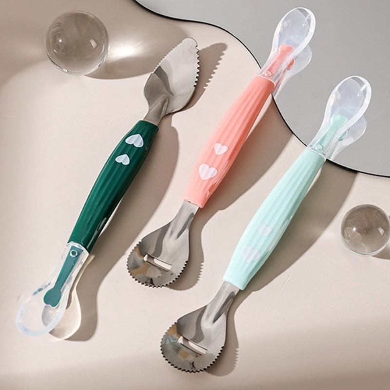 Infant Spoon Feeding Spoon Fruit Puree Scraping Baby Spoon Feeding Supplies