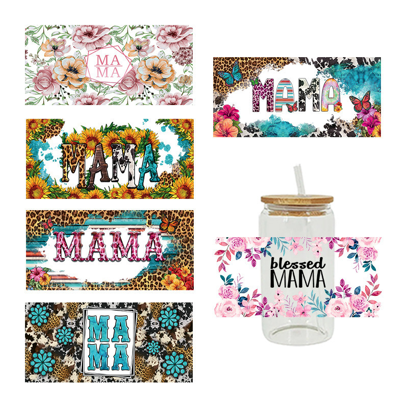 

UV DTF Sticker Mother's Day Theme For The 16oz Libbey Glasses Wraps Cup Can DIY Waterproof Easy To Use Custom Decals D11779