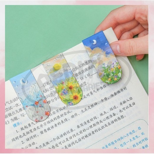

PEMBATAS BUKU MAGNET AESTHETIC ESTETIK / BOOKMARK GARDEN KOREA MAGNET / PEMBATAS BUKU SKY