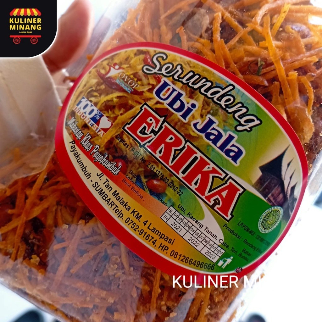 

Kuliner Minang Serundeng Ubi Jala Erika Oleh-Oleh Asli Cemilan Kampung Makanan Khas Payakumbuh Padang Jajanan Snack AX00