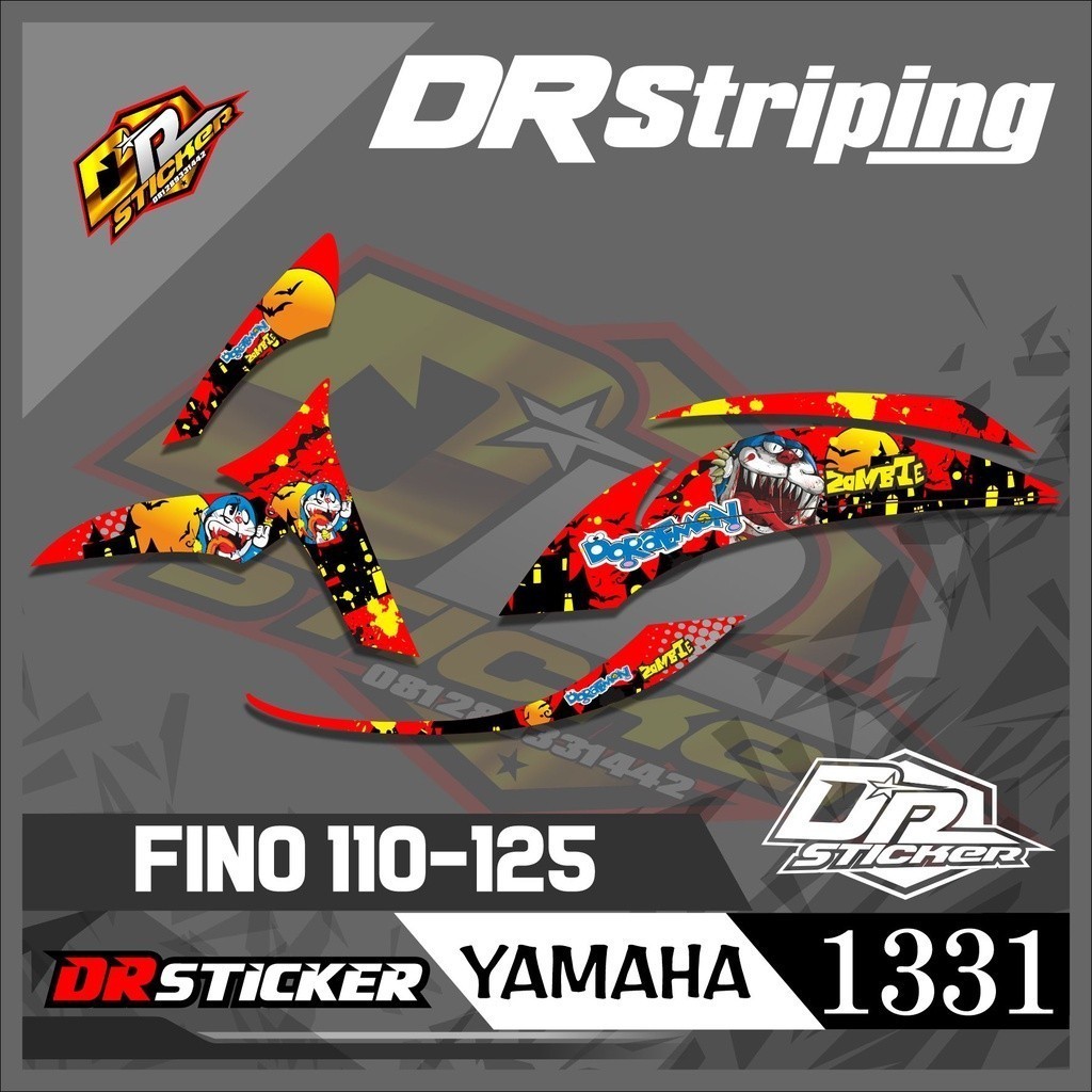 STRIPING FINO 125 DORAEMON ZOMBIE LIS RACING SEMI FULL STICKER