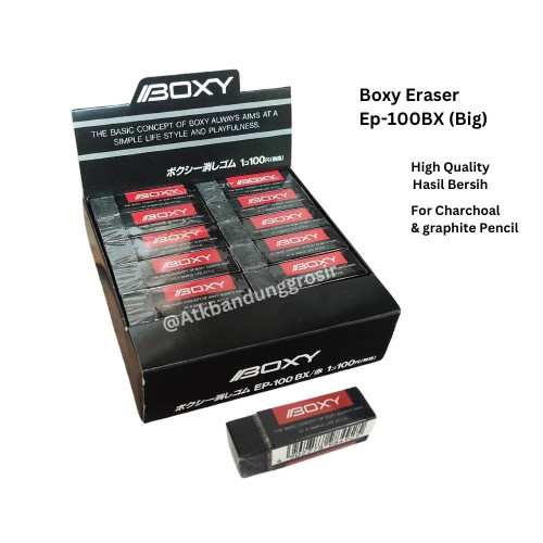 

Penghapus Boxy Eraser EP-100BX Big Stip Premium Bersih Untuk Pensil Charcoal & Graphote - Satuan SHESB