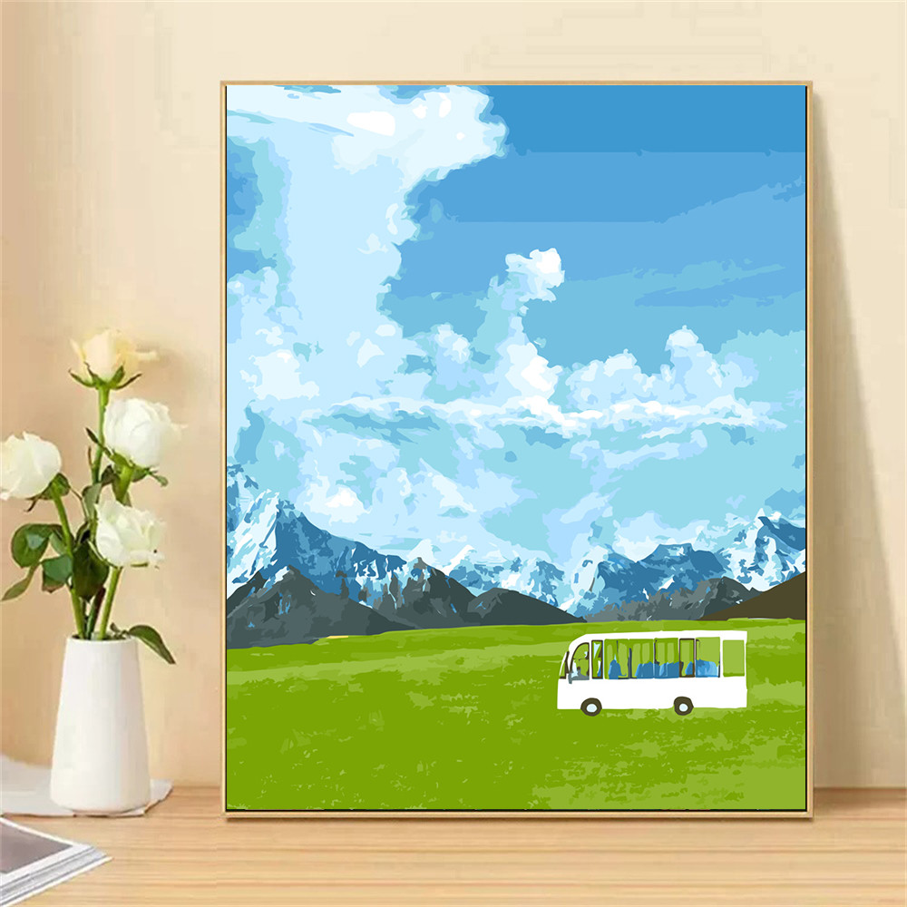 

Painting by Numbers For Adult Kit Natural Pasture DIY Dropshipping Canvas Oil Paint by Number Home Decor