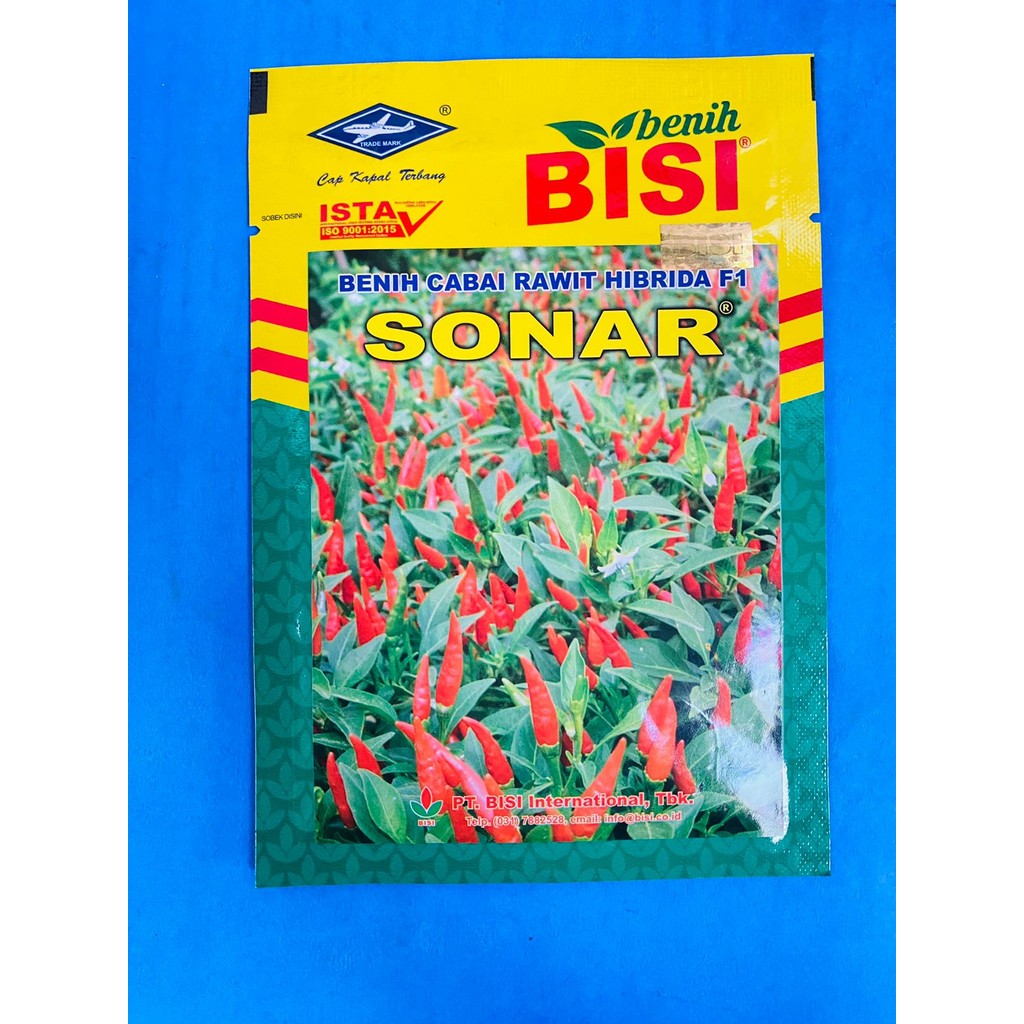 Benih Cabai Cabe Rawit Tipe Tegak F1 SONAR Toleran Virus isi 10gr Produk dari Benih Bisi Cap Kapal T