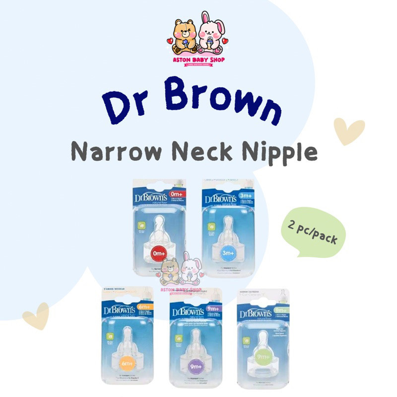 Dr Browns Narrow Neck Teat Options+ Nipple Replacement Dot Botol Susu Bayi