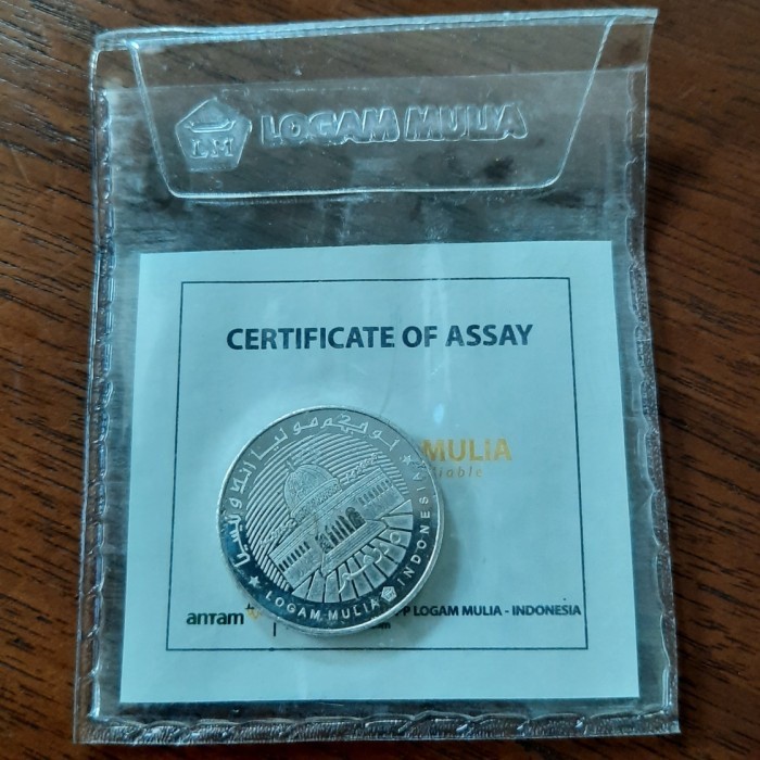 LOGAM MULIA KOIN PERAK KHAMSA 5 DIRHAM ANTAM FINE SILVER COIN LM NOT IMN WAKALA (RD)