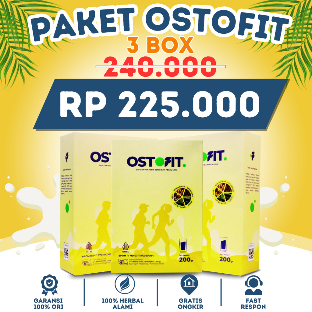 

OSTOFIT | Paket 3 Box Susu Herbal Alami Yang Diformulasikan Khusus Untuk Asam Urat & Nyeri Sendi