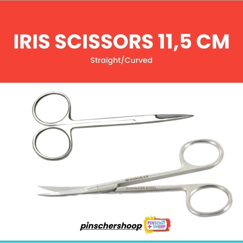 

WD Gunting Iris Lurus Bengkok 11,5 Cm Iris Scissors Stainless Steel Instrumen