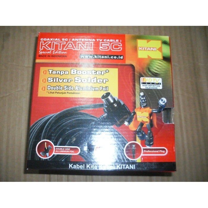 Kabel Antena TV Kitani 5C 2V Panjang 20 Meter - Kabel Antena Terbaik