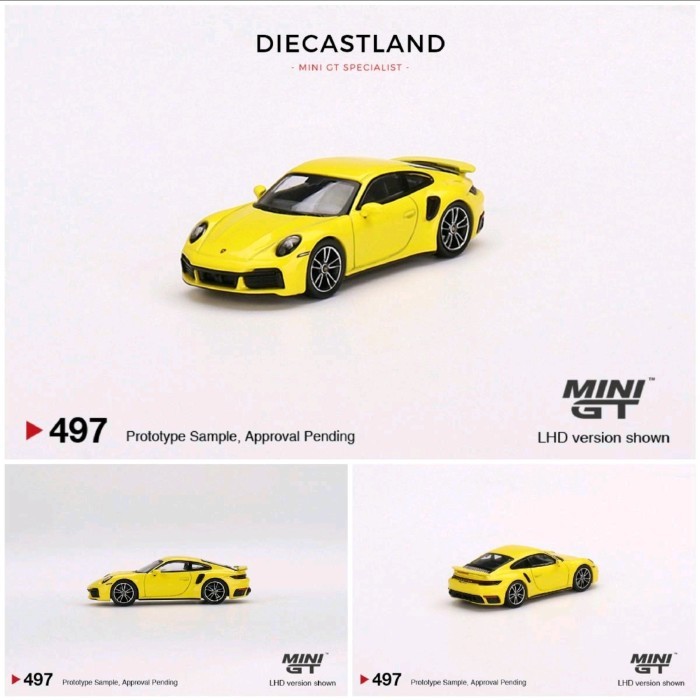 Mini GT #497 Porsche 911 Turbo S Racing Yellow MGT00497 MiniGT MGT