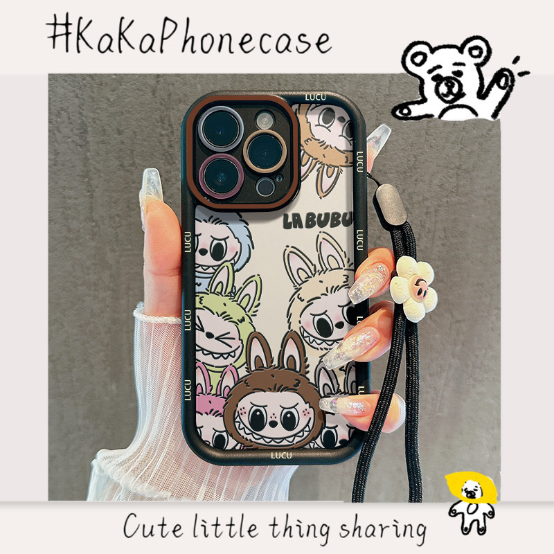 Case Labubu Android Black Premium Casing Oppo Oppo A15 A35 A16 A17 A8 A31 A38 A18 A3S A52 A72 A92 A5