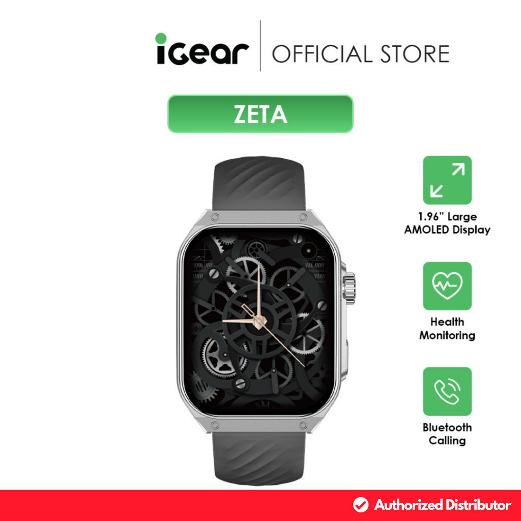 Jam Tangan iGear Zeta Smartwatch - Silver IGZE01 Display AMOLED