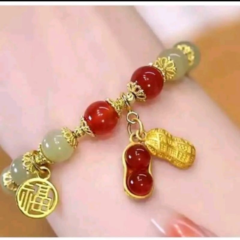 gelang keberuntungan/gelang hoki kacang merah