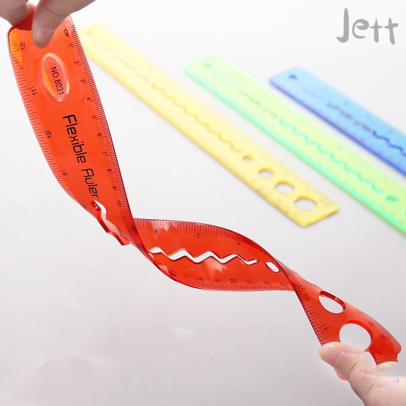 

Penggaris Lembut Alat Tulis Siswa Penggaris 30cm dapat dilipat multifungsi perlengkapan belajar mengukur penggaris lembut-Jett