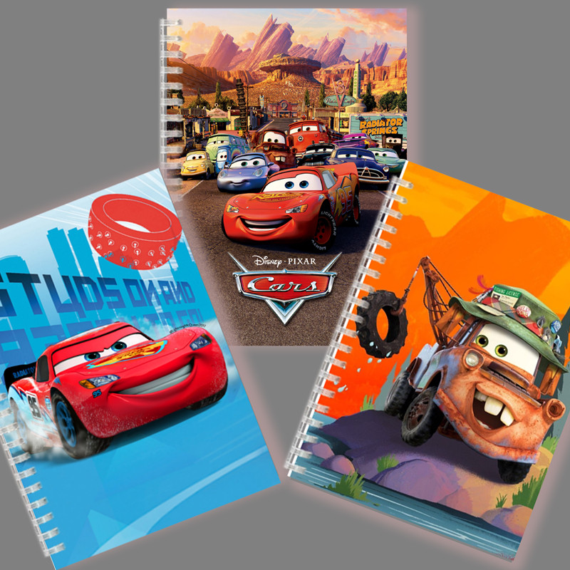 

A5 Spiral Notebook Disney Pixar Cars 2 3 Toy Characters Luigi Mouth Lightning McQueen Mater Sheriff Car Vehicles Note Book Memo