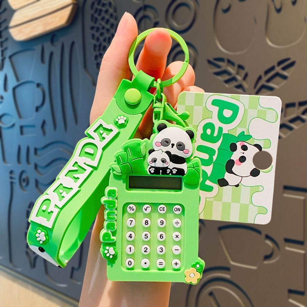 

New Cute Panda Mini Calculator Maze Candy Color Schoolbag Pendant 8 Digits Display Lightweight Stationery