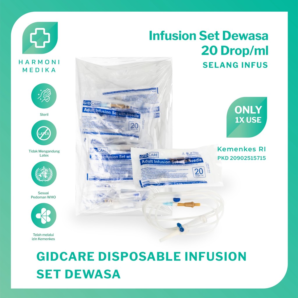 Gidcare Disposable Infusion Set Dewasa [Selang Infus sekali pakai]