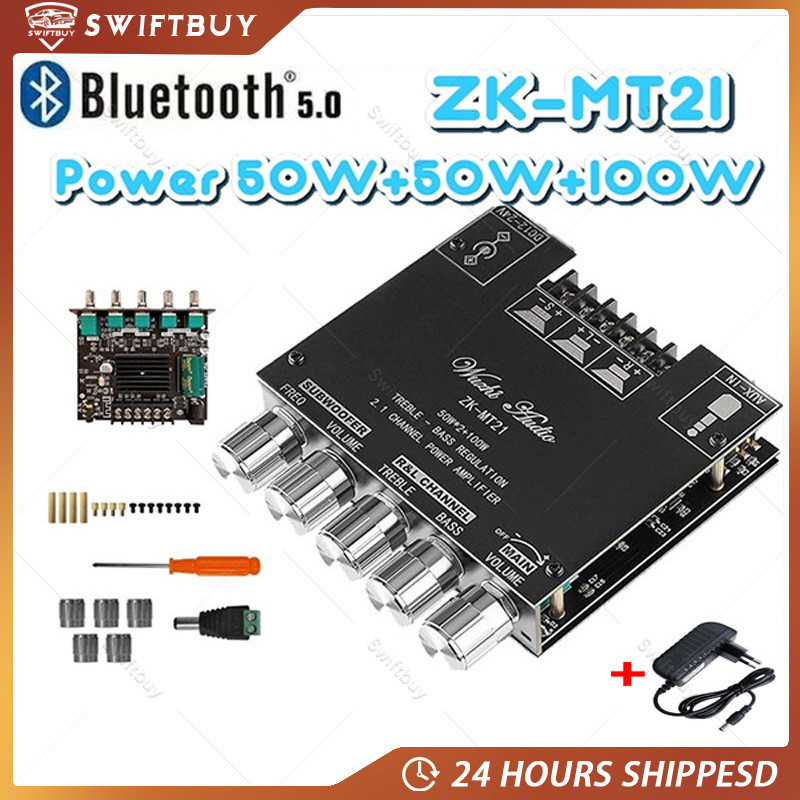 ZK-MT21 ZK-TB21Papan Amplifier Bluetooth Digital Power Amplifier Modul TPA3116 2*50W + 100W AUX