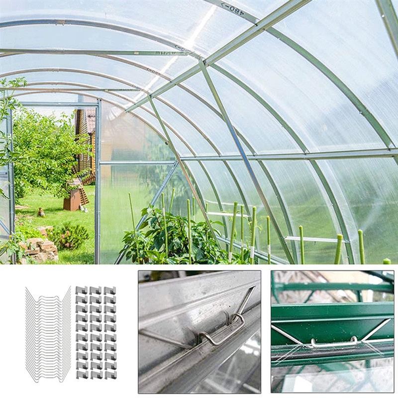 

100Pcs Greenhouse Glass Pane Clips Greenhouse W Wire Clips Glazing Z Type Clips
