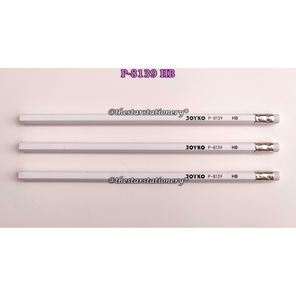 

(1 Biji) GROSIR Pensil Joyko P-8139 HB White / Pencil Joyko HB P-8139 (1 Biji)