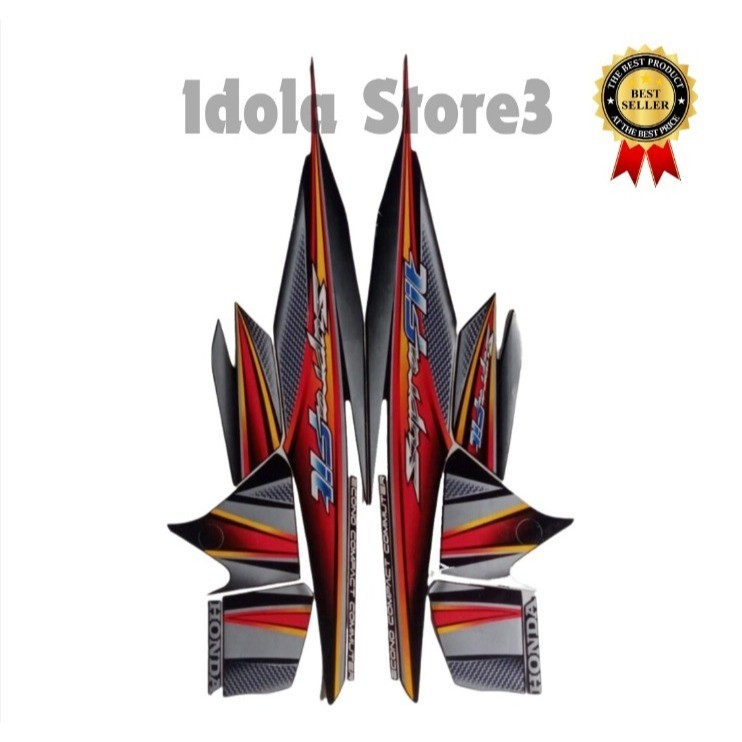 STIKER STRIPING HONDA SUPRA FIT 2006 HITAM LIS BODY STIKER SUPRA FIT 2006 TERBAIK