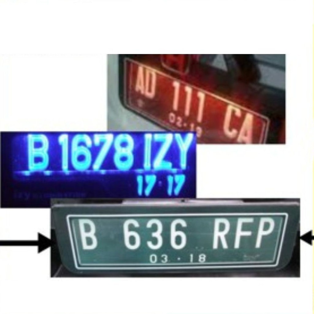Dudukan Bingkai Mika Akrilik Plat Nomor Mobil LED & Non-LED IZY