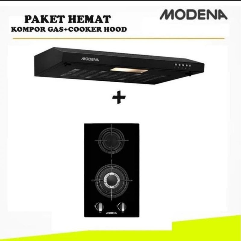PAKET KOMPOR TANAM GAS MODENA BH 1325 + COOKER HOOD MODENA PX 6001